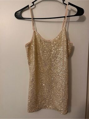 Express Gold Sequin Tank Top